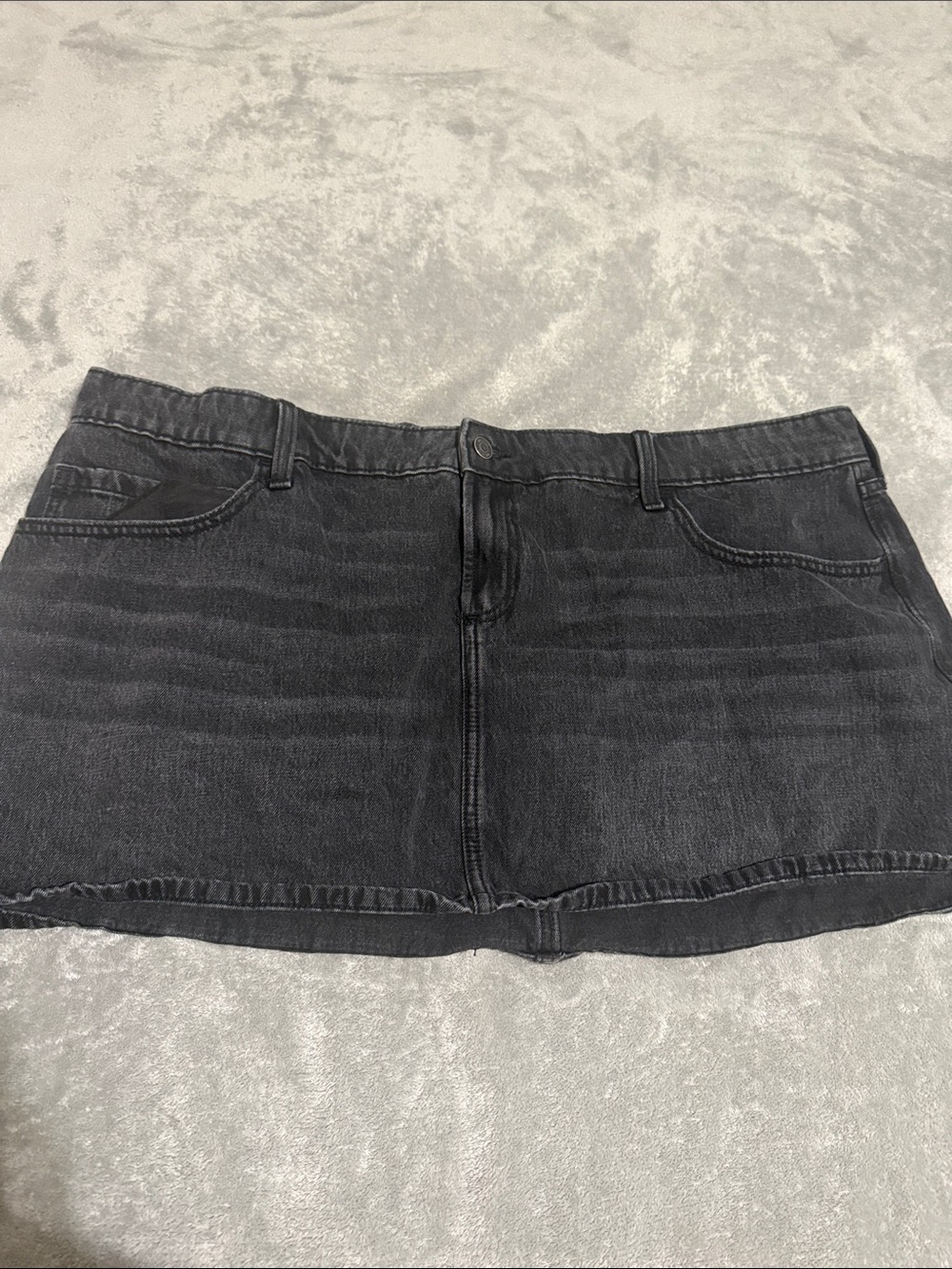 Hollister Charcoal Black Denim Mini Skirt